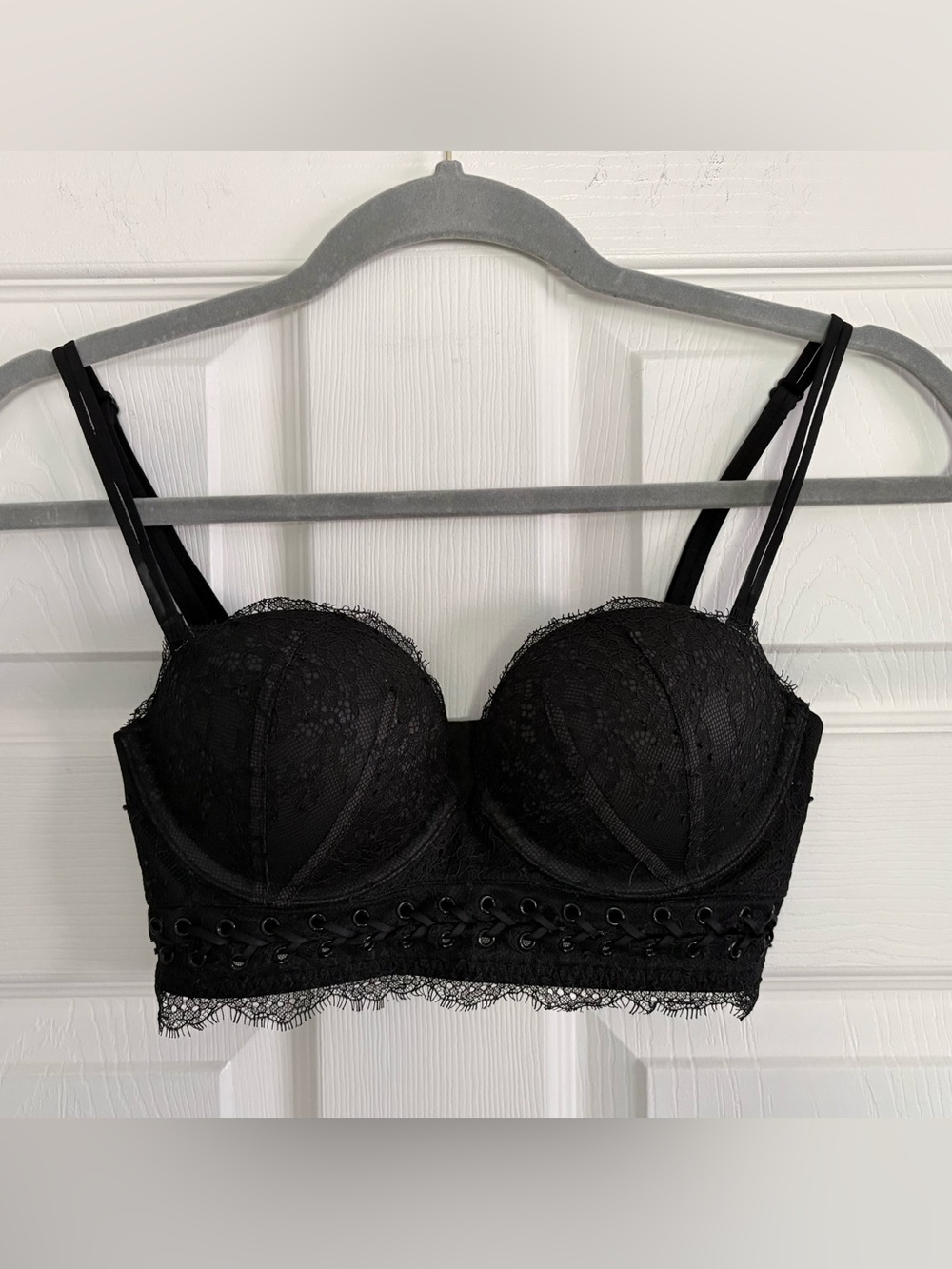 Victoria's Secret Black Lace Longline Bra